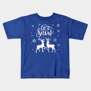 Let it snow with deer and snowflakes Kids T-Shirt
